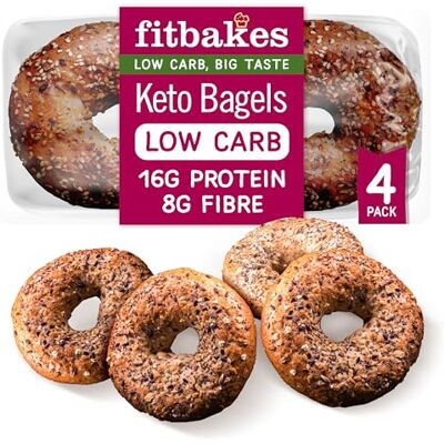 fit bakes Keto Bagels, 16g Protein, Low Carb, 8g Fibre, 4 pack Diabetic Food, Low Calorie, Nutrient Dense Keto Bread, Low Carb Bread, Keto Snack, Flaxseed Sesame Sunflower Seed, Fitbakes fit bakes Keto Bagels, 16g Protein, Low Carb, 8g Fibre, 4 pack Diabetic Food, Low Calorie, Nutrient Dense Keto Bread, Low Carb Bread, Keto Snack, Flaxseed Sesame Sunflower Seed, Fitbakes