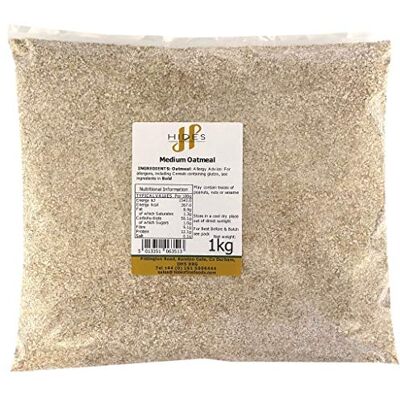 Hides Fine Foods Oatmeal Medium 1kg GMO Free Suitable for Vegetarians Baking Muffins Cakes Breakfast Porridge Overnight Oats Flapjacks Hides Fine Foods Oatmeal Medium 1kg GMO Free Suitable for Vegetarians Baking Muffins Cakes Breakfast Porridge Overnight Oats Flapjacks