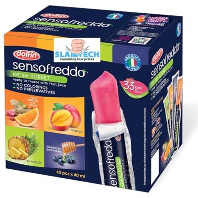 slamtech Sensofreddo Fruit Ice Lollies 4 Innovative Flavours, 60 x 40ml Sold by slamtech Sensofreddo Fruit Ice Lollies 4 Innovative Flavours, 60 x 40ml Sold by