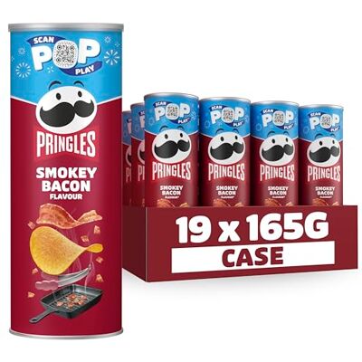 Pringles Smokey Bacon Flavour Crisps 19x165g Pringles Smokey Bacon Flavour Crisps 19x165g