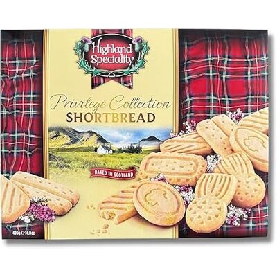 Snackify Highland Speciality Privilege Shortbread Selection 400g, Luxury Scottish Shortbread, Traditional Christmas Biscuits Gift, Perfect Biscuits for Gift on all Ocassions, Baked in Scotland (1 Box) Snackify Highland Speciality Privilege Shortbread Selection 400g, Luxury Scottish Shortbread, Traditional Christmas Biscuits Gift, Perfect Biscuits for Gift on all Ocassions, Baked in Scotland (1 Box)