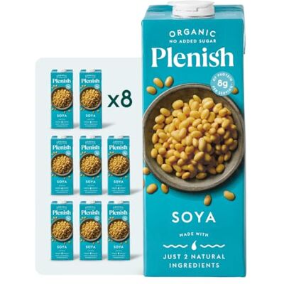 PLENISH Organic Unsweetened Soya Milk 1L (pack of 8) PLENISH Organic Unsweetened Soya Milk 1L (pack of 8)
