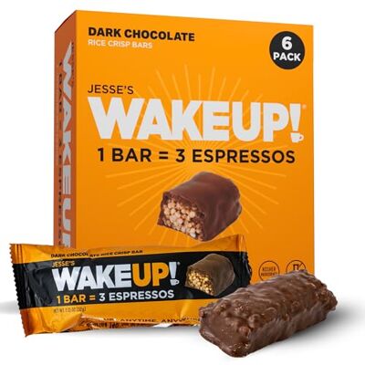 Jesse's WakeUP! Wake UP! Protein Bars (1 Bar = 3 Espressos) Vegan, Gluten Free Dark Chocolate Energy Bar, 250mg Plant Based Caffeine Power Bar, Kosher, Non GMO, Dairy, Egg & Soy Free, Boost Focus, Clarity & Energy Jesse's WakeUP! Wake UP! Protein Bars (1 Bar = 3 Espressos) Vegan, Gluten Free Dark Chocolate Energy Bar, 250mg Plant Based Caffeine Power Bar, Kosher, Non GMO, Dairy, Egg & Soy Free, Boost Focus, Clarity & Energy