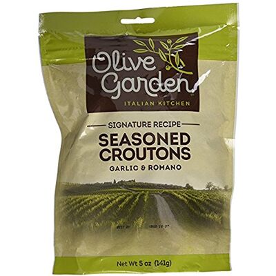 Olive Garden , Seasoned Croutons, Garlic And Romano, 5 Ounce Bag (Pack Of 3) Olive Garden , Seasoned Croutons, Garlic And Romano, 5 Ounce Bag (Pack Of 3)