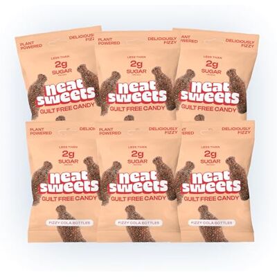 NEAT SWEETS NeatSweets Low Sugar, High Fibre Gummies, Fizzy Cola (50g, 18 Packs) Fizzy Cola Candy, 1.6g Sugar Per Pack, Low Calorie, Keto Friendly, No Added Sugar, Vegan Sweets, Healthy Snacks NEAT SWEETS NeatSweets Low Sugar, High Fibre Gummies, Fizzy Cola (50g, 18 Packs) Fizzy Cola Candy, 1.6g Sugar Per Pack, Low Calorie, Keto Friendly, No Added Sugar, Vegan Sweets, Healthy Snacks