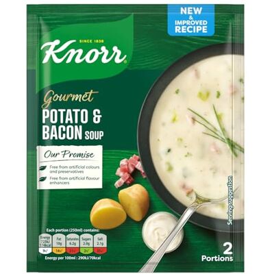 Knorr Gourmet Potato & Bacon Soup Mix, 70g, Pack of 3, Irish Recipe Knorr Gourmet Potato & Bacon Soup Mix, 70g, Pack of 3, Irish Recipe