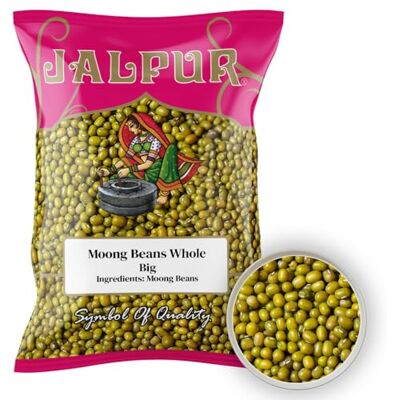 Jalpur millers Moong Beans Whole Big 500g – Premium Mung Beans – Ideal for Sprouting, Cooking & Curries – High-Protein Moong Daal – Dried Peas Substitute – Nutritious Mung Bean for Soups, Salads Jalpur millers Moong Beans Whole Big 500g – Premium Mung Beans – Ideal for Sprouting, Cooking & Curries – High-Protein Moong Daal – Dried Peas Substitute – Nutritious Mung Bean for Soups, Salads