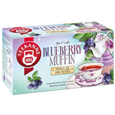 TEEKANNE Blueberry Muffin Fruit Infusion, 18 Tea Bags Apples, Hibiscus, Naturally caffeine free, Ideal hot or iced TEEKANNE Blueberry Muffin Fruit Infusion, 18 Tea Bags Apples, Hibiscus, Naturally caffeine free, Ideal hot or iced