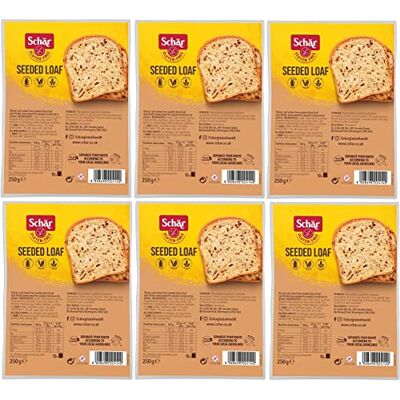 Schär Gluten Free Vegan Seeded Loaf Bread (250g) Pack of Six Schär Gluten Free Vegan Seeded Loaf Bread (250g) Pack of Six