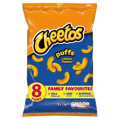 Cheetos Cheese Puffs 8 Pack 104g Cheetos Cheese Puffs 8 Pack 104g