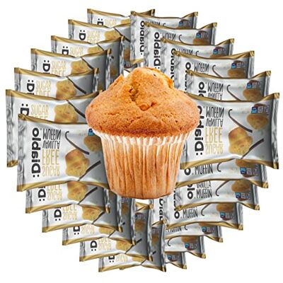 :Diablo Diablo Sugar Free Vanilla Muffin Cupcake Sweetened with Maltitol, Halal & Kosher Approved, Sugar Free Snacks Perfect for Gifting, Birthdays, Special Occasions 45g Each, Pack of 24 :Diablo Diablo Sugar Free Vanilla Muffin Cupcake Sweetened with Maltitol, Halal & Kosher Approved, Sugar Free Snacks Perfect for Gifting, Birthdays, Special Occasions 45g Each, Pack of 24