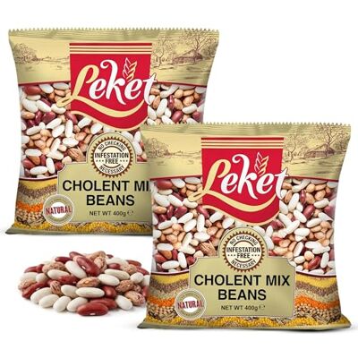 Tropgo Leket Cholent Beans Mix 400g Pack of 2 Premium Blend of White Kidney, Red Kidney, Haricot, and Pinto Beans for Hearty Stews Tropgo Leket Cholent Beans Mix 400g Pack of 2 Premium Blend of White Kidney, Red Kidney, Haricot, and Pinto Beans for Hearty Stews