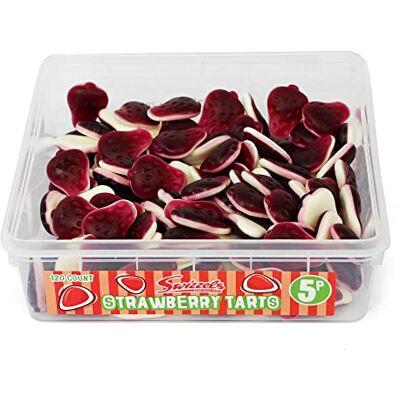 Swizzels Tub of Strawberry Tarts, White Foam and Jelly Sweets packed with Juicy Strawberry Flavours Bulk Tub (120 Sweets) Swizzels Tub of Strawberry Tarts, White Foam and Jelly Sweets packed with Juicy Strawberry Flavours Bulk Tub (120 Sweets)