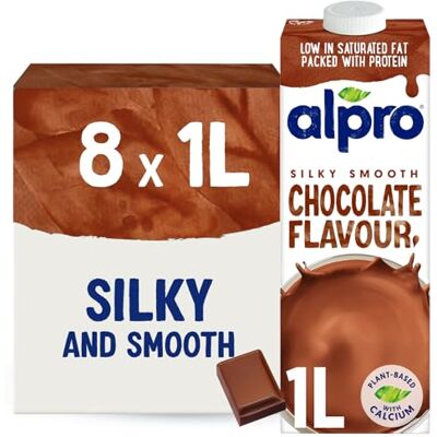 Alpro Chocolate Soya Drink Plant-Based Long Life Dairy Free & Lactose Free Milk Alternative 1L (Pack of 8) Alpro Chocolate Soya Drink Plant-Based Long Life Dairy Free & Lactose Free Milk Alternative 1L (Pack of 8)
