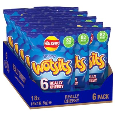 Walkers Wotsits Really Cheesy Multipack Snacks Crisps 6x16.5g Walkers Wotsits Really Cheesy Multipack Snacks Crisps 6x16.5g