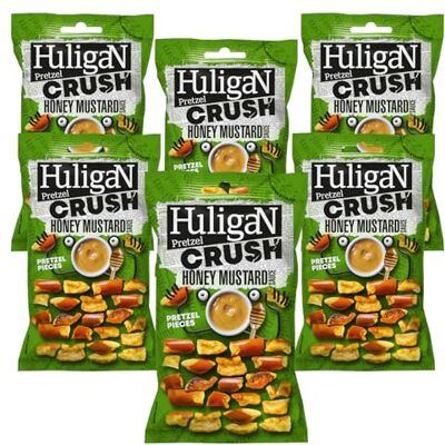 Huligan Pretzel Pieces Honey Mustard 65g Pack of 6 Huligan Pretzel Pieces Honey Mustard 65g Pack of 6