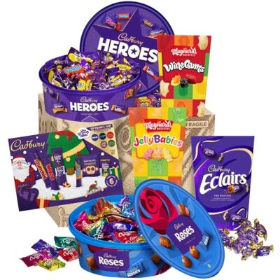 Cadbury Christmas Hamper by Gifts Direct- Heroes, Roses, Selection Box, Candy Cartons Cadbury Christmas Hamper by Gifts Direct- Heroes, Roses, Selection Box, Candy Cartons