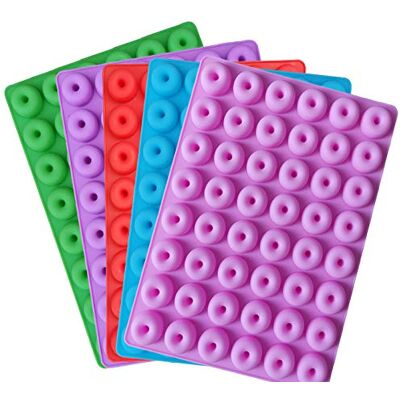 DIZIE 1 x Mini Silicone Donut Moulds for Sweets, Chocolate, Jelly, Ice Cubes (Assorted Colours) DIZIE 1 x Mini Silicone Donut Moulds for Sweets, Chocolate, Jelly, Ice Cubes (Assorted Colours)