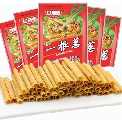 Jgfwat Chinese Snacks, a Spring Onion Unroasted Crispy Puff Pastry Snacks with Chive Flavour, Classic Childhood Memories, Suitable for Parties and Entertainment (10 Packs) Jgfwat Chinese Snacks, a Spring Onion Unroasted Crispy Puff Pastry Snacks with Chive Flavour, Classic Childhood Memories, Suitable for Parties and Entertainment (10 Packs)