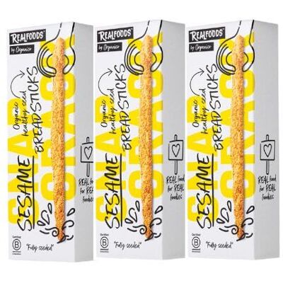 Organico Realfoods by Organic Italian Sesame Breadsticks with Extra Virgin Olive Oil – Super Seeded Crunch, 120g (Pack of 3) Organico Realfoods by Organic Italian Sesame Breadsticks with Extra Virgin Olive Oil – Super Seeded Crunch, 120g (Pack of 3)