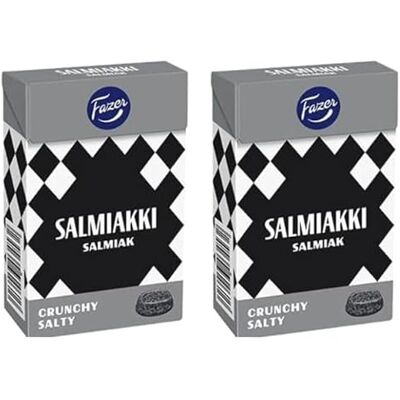 Fazer Salmiakki Crunchy Salty Chocolate Box of 70g 2.5 oz Fazer Salmiakki Crunchy Salty Chocolate Box of 70g 2.5 oz