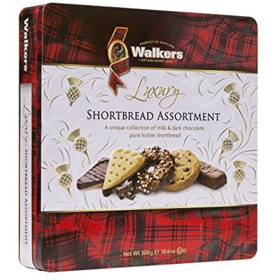 Walkers Walker's Shortbread Luxury Milk & Dark Chocolate Assortment Tin, 300g Traditional Scottish Recipe, Pure Butter, Milk & Dark Chocolate Shortbread Assorted Shapes, Perfect for Snacking & More Walkers Walker's Shortbread Luxury Milk & Dark Chocolate Assortment Tin, 300g Traditional Scottish Recipe, Pure Butter, Milk & Dark Chocolate Shortbread Assorted Shapes, Perfect for Snacking & More