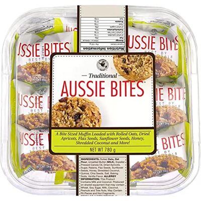 ESSENTIAL PRODUCTS Aussie Bites Individually Wrapped Muffin Snacks Traditional Oat Cakes for any Occasion Christmas Gifts Stocking Fillers Great for Sharing & Snacking 780g Sold by ESSENTIAL PRODUCTS Aussie Bites Individually Wrapped Muffin Snacks Traditional Oat Cakes for any Occasion Christmas Gifts Stocking Fillers Great for Sharing & Snacking 780g Sold by
