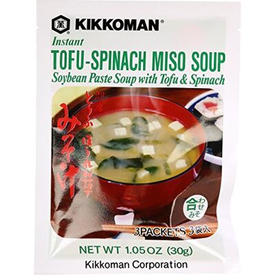 Kikkoman Instant Soup, Tofu Spinach Miso, 1.05 Ounce Kikkoman Instant Soup, Tofu Spinach Miso, 1.05 Ounce