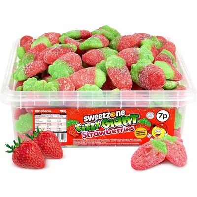 Sweetzone Fizzy Giant Strawberry Halal Sweets Tub 700g 100pcs Sweets Bulk Retro Sweets Jelly Sweets Wine Gums Sweet Box Bulk Sweets Candy for Sweet Bags Sweet Tub Delight Bulk Candy Sweetzone Fizzy Giant Strawberry Halal Sweets Tub 700g 100pcs Sweets Bulk Retro Sweets Jelly Sweets Wine Gums Sweet Box Bulk Sweets Candy for Sweet Bags Sweet Tub Delight Bulk Candy