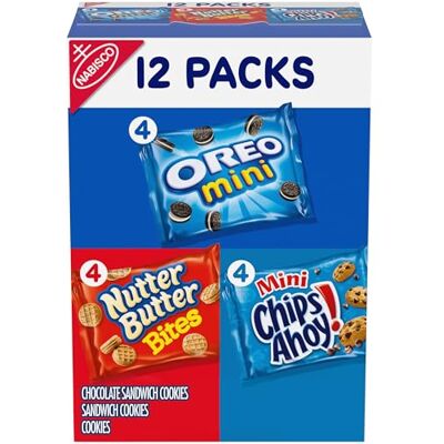 NABISCO Mini Variety Pack (Chips Ahoy!, Nutter Butter, Mini Oreos), 12-Count Snak Paks (Pack of 2) NABISCO Mini Variety Pack (Chips Ahoy!, Nutter Butter, Mini Oreos), 12-Count Snak Paks (Pack of 2)
