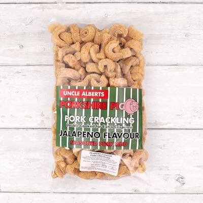 Uncle Alberts Pork Crackling Jalapeno Sharing Bag, 360g Uncle Alberts Pork Crackling Jalapeno Sharing Bag, 360g
