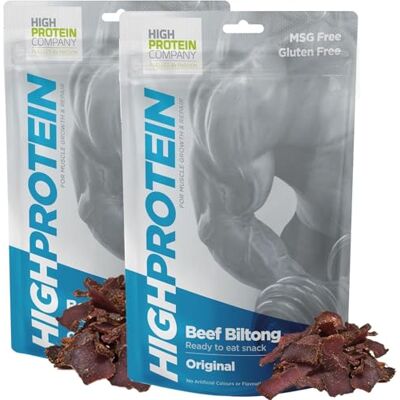 Hunters Biltong High Protein Original Biltong 500g Pack of 2 x 250g High Protein, low fat, Thin Tender Slices of authentic Beef Biltong, beef Jerky, Gluten & MSG Free, Convenient Snack Hunters Biltong High Protein Original Biltong 500g Pack of 2 x 250g High Protein, low fat, Thin Tender Slices of authentic Beef Biltong, beef Jerky, Gluten & MSG Free, Convenient Snack