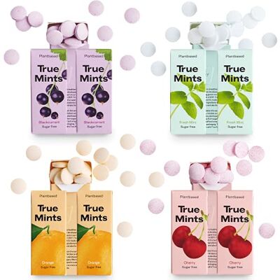 True Gum True Mints Mixed Flavours (12-pack) Sugar Free Mints Xylitol Mints Fruit Pastilles Sugar Free & Plantbased Travel Sweets with Natural Flavours True Gum True Mints Mixed Flavours (12-pack) Sugar Free Mints Xylitol Mints Fruit Pastilles Sugar Free & Plantbased Travel Sweets with Natural Flavours