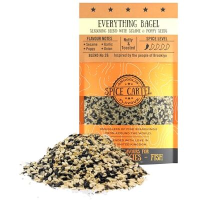 Spice Cartel 's Everything Bagel Seasoning Blend.All Purpose Seasoning Loaded With Sesame Unique & Crunchy.100g Resealable Pack. Premium UK Hand Blended. Spice Cartel 's Everything Bagel Seasoning Blend.All Purpose Seasoning Loaded With Sesame Unique & Crunchy.100g Resealable Pack. Premium UK Hand Blended.