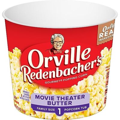 Orville Redenbacher's Orville Redenbacher’s Popcorn + Tub, Movie Theater Butter Flavor, 3.9 oz. Gluten-free; movie theater butter popcorn & tub; great for movie night & entertaining; perfect for after-school snacking Orville Redenbacher's Orville Redenbacher’s Popcorn + Tub, Movie Theater Butter Flavor, 3.9 oz. Gluten-free; movie theater butter popcorn & tub; great for movie night & entertaining; perfect for after-school snacking