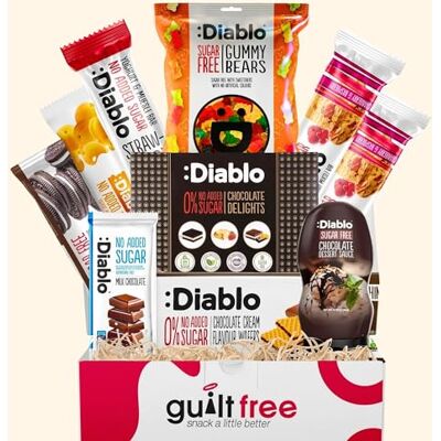 guilt free GuiltFree Assorted Sugar Free Snacks Gift Hamper Box No Added Sugar Sugarfree Healthy Snack Selection Box include Chocolate, Sweets, Sauce, Bar, Gummy, Wafer, Yoghurt Bar Delight Treat guilt free GuiltFree Assorted Sugar Free Snacks Gift Hamper Box No Added Sugar Sugarfree Healthy Snack Selection Box include Chocolate, Sweets, Sauce, Bar, Gummy, Wafer, Yoghurt Bar Delight Treat