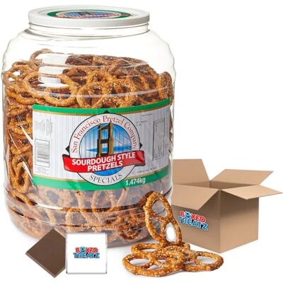 Boxed Treatz San Francisco Sourdough Pretzels Big Tub 1.47kg Boxed Treatz San Francisco Sourdough Pretzels Big Tub 1.47kg