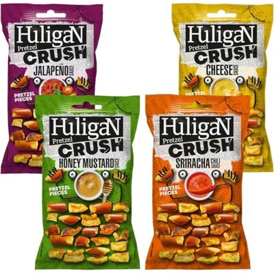 Bug's Pantry Huli-gan Pretzel Pieces 65g Assorted Pack of 4 (Cheese, Jalapeno, Honey Mustard, Sriracha Chilli Sauce) Bug's Pantry Huli-gan Pretzel Pieces 65g Assorted Pack of 4 (Cheese, Jalapeno, Honey Mustard, Sriracha Chilli Sauce)