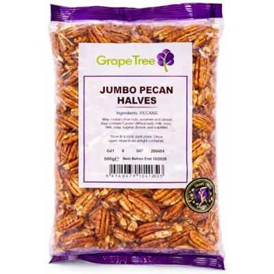 Grape Tree Pecan Halves (500g). Perfect For Baking And Healthy Snacks. Source of Fibre, High in Vitamins and Minerals, Delicate and Creamy. Add to Trail Mix, Yogurt or Muesli Grape Tree Pecan Halves (500g). Perfect For Baking And Healthy Snacks. Source of Fibre, High in Vitamins and Minerals, Delicate and Creamy. Add to Trail Mix, Yogurt or Muesli