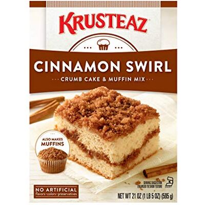 Krusteaz Cinnamon Swirl Crumb Cake and Muffin Mix 21-Ounce Boxes Pack of 4 Krusteaz Cinnamon Swirl Crumb Cake and Muffin Mix 21-Ounce Boxes Pack of 4
