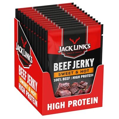 Jack Link's - Sweet And Hot - 60 G - Box Of 12 - Beef Jerky Jack Link's - Sweet And Hot - 60 G - Box Of 12 - Beef Jerky