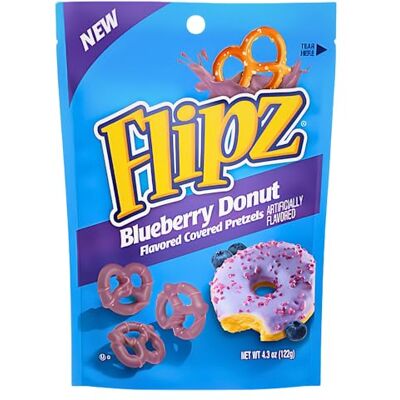 Flipz Blueberry Donut Favored Covered Pretzel 122g Flipz Blueberry Donut Favored Covered Pretzel 122g