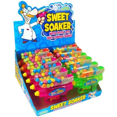 Sweet Soaker, Kids Water Pistol with Fruit Flavour Candy Filling, 18 g (Pack of 12) Sweet Soaker, Kids Water Pistol with Fruit Flavour Candy Filling, 18 g (Pack of 12)