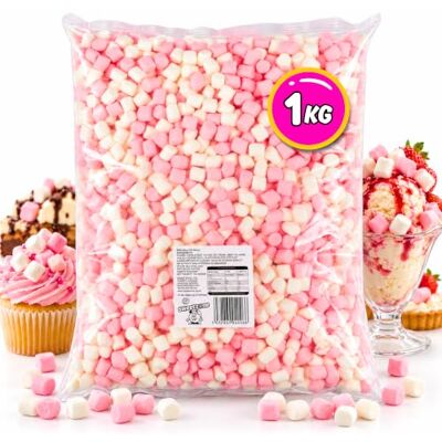 Sweetzone Mini Marshmallows 1kg, Pink & White Mallows for Hot Chocolate 1kg bulk bag of pink and white mini marshmallows, soft fluffy Halal sweets for hot chocolate, baking, desserts and parties. Sweetzone Mini Marshmallows 1kg, Pink & White Mallows for Hot Chocolate 1kg bulk bag of pink and white mini marshmallows, soft fluffy Halal sweets for hot chocolate, baking, desserts and parties.