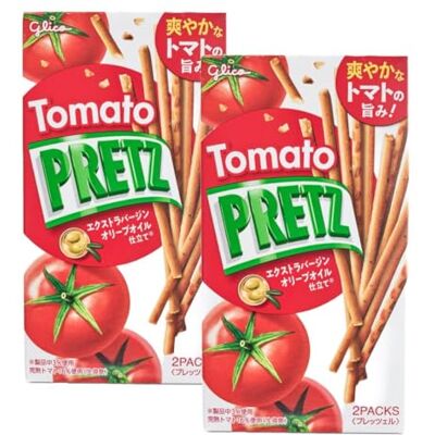 Starry Mart GLICO Pretz Japanese Pretzel Sticks Snacks (2 Packs with 4 Individual Bags) Tomato Flavour Starry Mart GLICO Pretz Japanese Pretzel Sticks Snacks (2 Packs with 4 Individual Bags) Tomato Flavour
