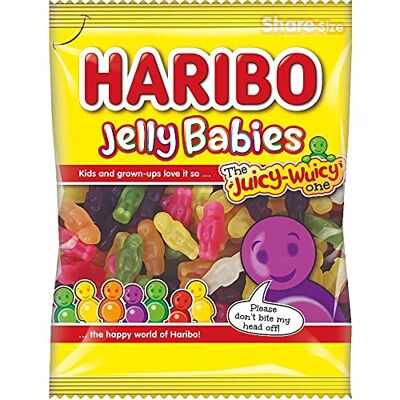 HARIBO Jelly Babies Share Bag, 160 g, Pack of 12 HARIBO Jelly Babies Share Bag, 160 g, Pack of 12