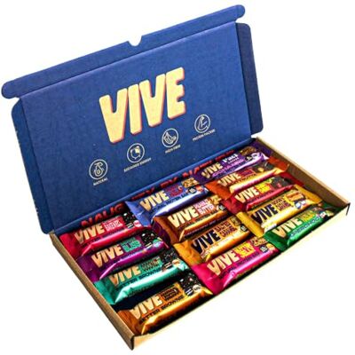 Vive Vegan Protein Bar & Snack Selection Box – 13 Assorted Bars Including Brownies & Fruity Nut Bars – High Fibre, Protein-Packed, Guilt-Free Treats (670g) Vive Vegan Protein Bar & Snack Selection Box – 13 Assorted Bars Including Brownies & Fruity Nut Bars – High Fibre, Protein-Packed, Guilt-Free Treats (670g)