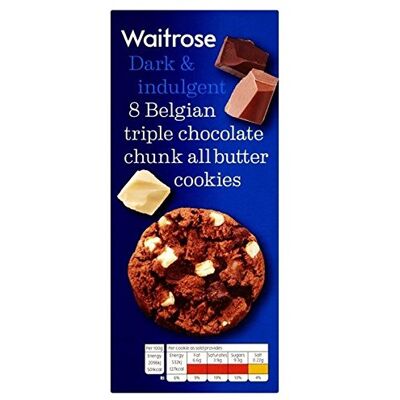 Waitrose Belgian Triple Choc Chunk Cookies 200g (Pack of 2) Waitrose Belgian Triple Choc Chunk Cookies 200g (Pack of 2)