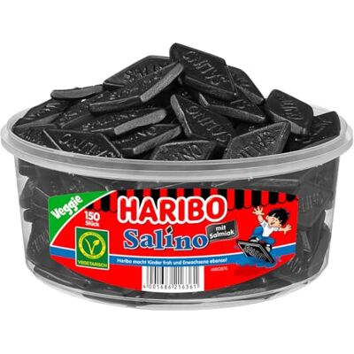 HARIBO Salino Lakritz, Liquorice, 150 pieces, 1200g tub HARIBO Salino Lakritz, Liquorice, 150 pieces, 1200g tub