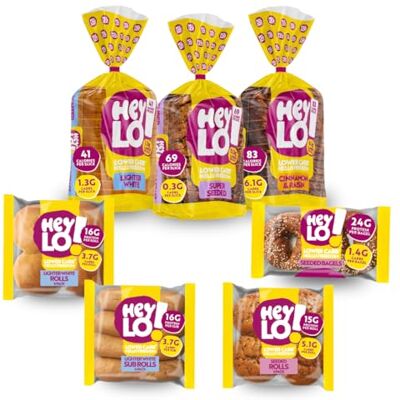 Heylo Keto Bread Bundle Seeded & White Loaf Cinamon Loaf Bagels White & Seeded Buns & Sub Rolls All Keto Friendly Heylo Keto Bread Bundle Seeded & White Loaf Cinamon Loaf Bagels White & Seeded Buns & Sub Rolls All Keto Friendly